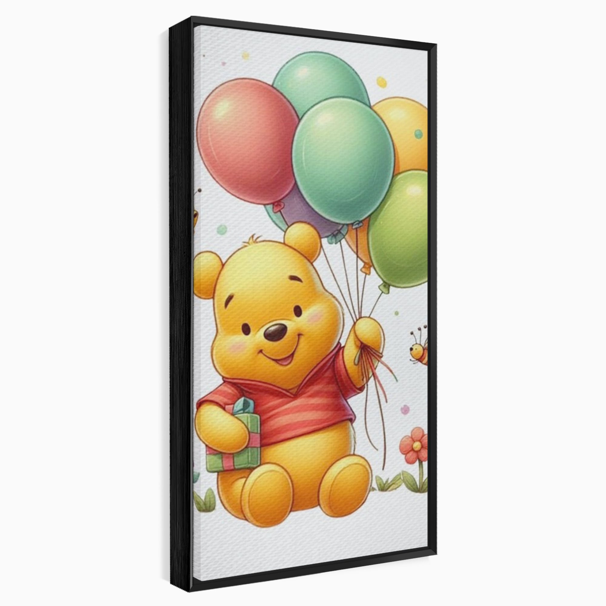 Tablou canvas cu tablou canvas cu winnie the pooh, in rama de aluminiu negru